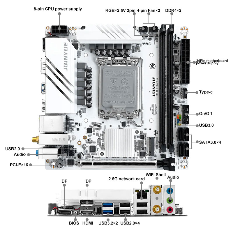 Płyta główna JGINYUE B760I GAM – Lga1700 Itx Motherboard Ddr5 recenzja i cena